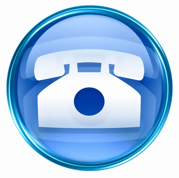Telefon ikona niebieski. — Zdjęcie stockowe