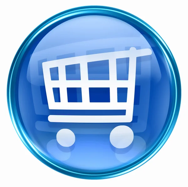 Icono carrito de compras azul . —  Fotos de Stock