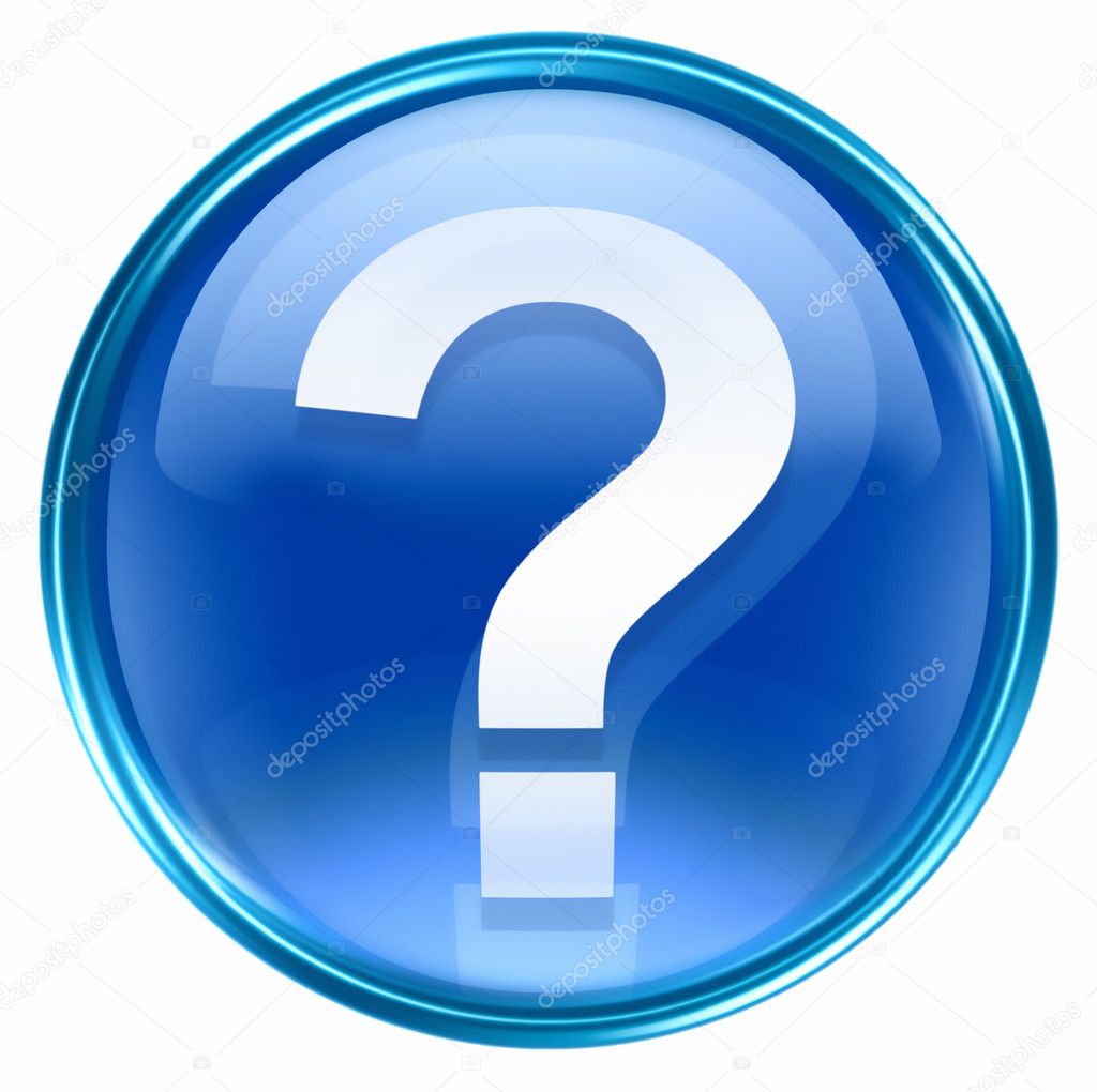 Question symbol icon blue.