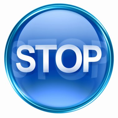 Stop icon blue. clipart