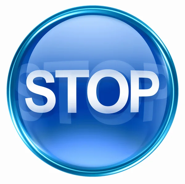 Stop ikon kék. — Stock Fotó