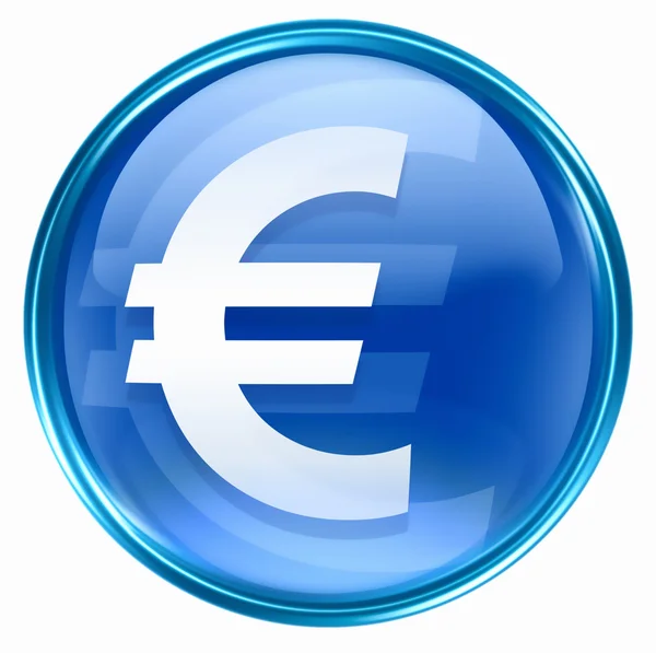 Euro ikona modré. — Stock fotografie