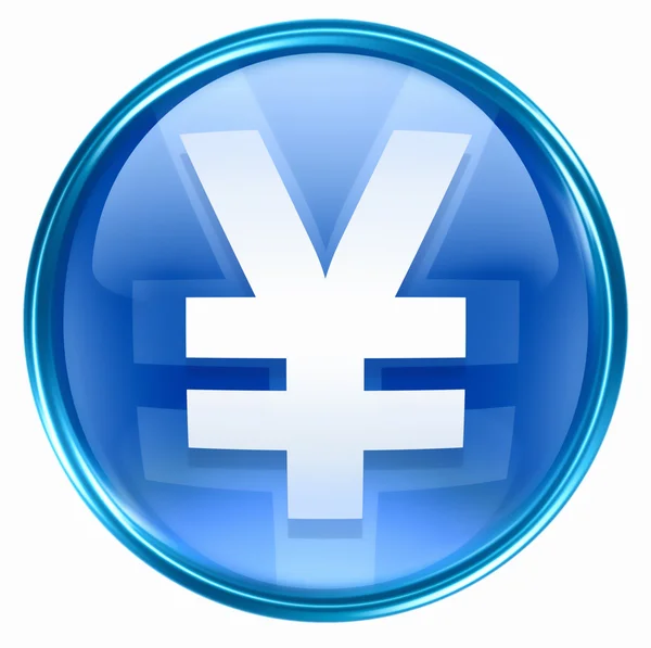 Yen pictogram blauw. — Stockfoto