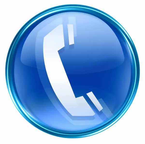Icône du téléphone bleu . — Photo
