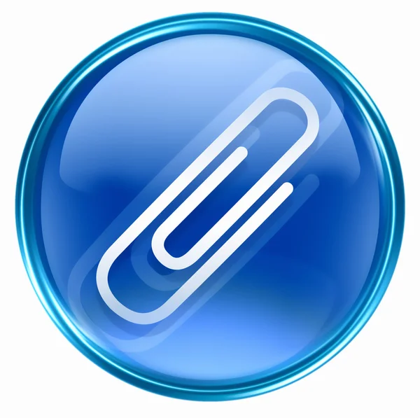 Büroklammer-Symbol blau. — Stockfoto