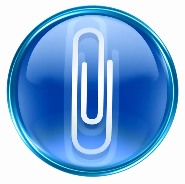 Büroklammer-Symbol blau. — Stockfoto