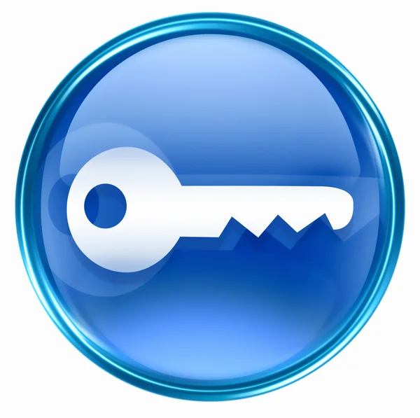 Icona chiave blu . — Foto Stock