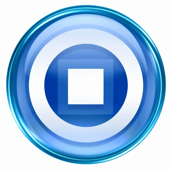 Stop icon blue, isolated on white background. — Stock Photo, Image