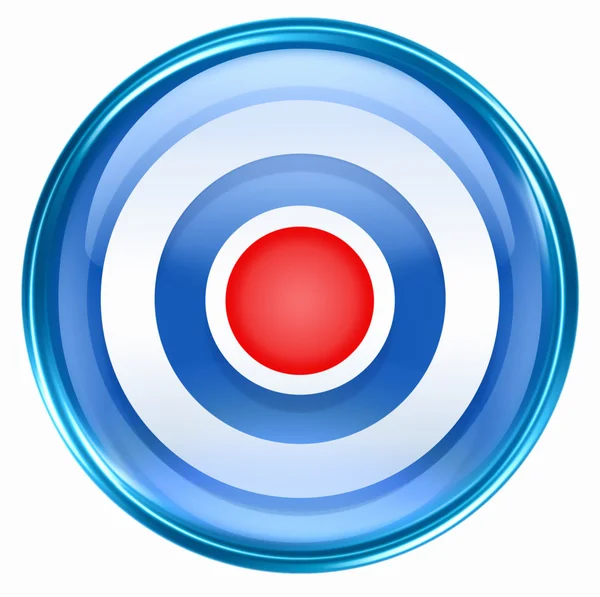Plattensymbol blau, isoliert auf weißem Hintergrund. — Stockfoto