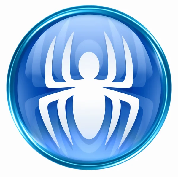Virussymbol blau, isoliert auf weißem Hintergrund. — Stockfoto