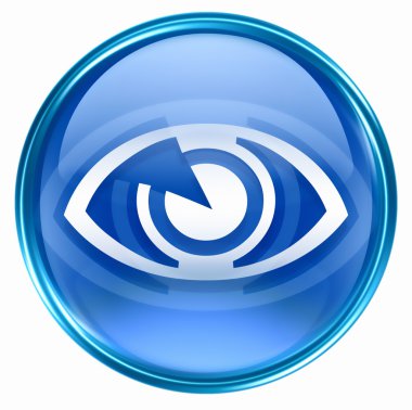 Eye icon blue, isolated on white background. clipart