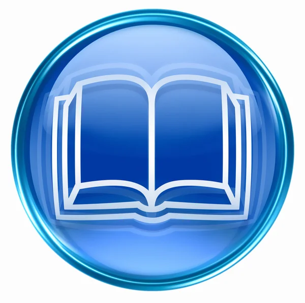 Boekpictogram blauw, geïsoleerd op witte achtergrond. — Stockfoto