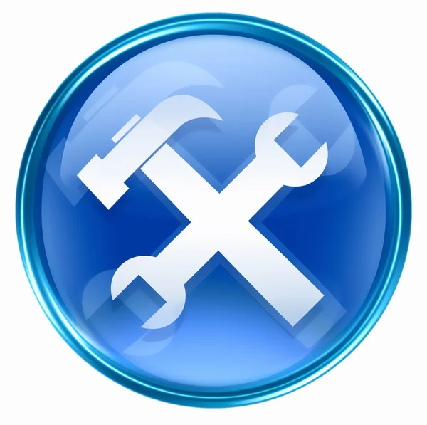 Verktyg-ikonen blå, isolerad på vit bakgrund. — Stockfoto