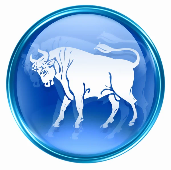 Ikona tlačítka zvěrokruhu Taurus, izolovaných na bílém pozadí. — Stock fotografie