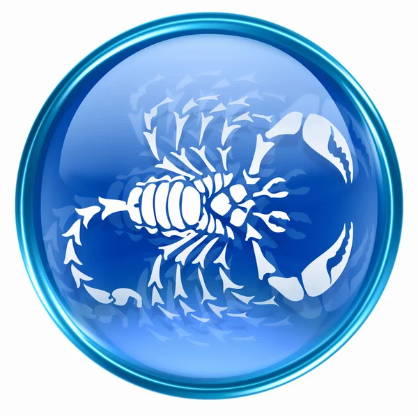 Skorpionen zodiac knappikon, isolerad på vit bakgrund. — Stockfoto