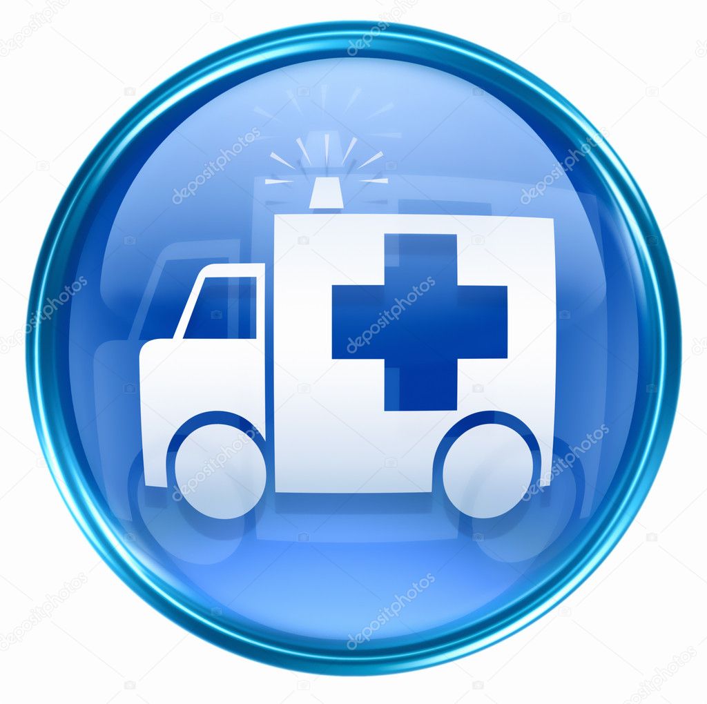 First aid icon blue, isolated on white background.