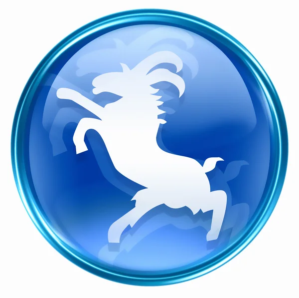 Κατσίκα μπλε εικονίδιο zodiac, που απομονώνονται σε λευκό φόντο. — Φωτογραφία Αρχείου