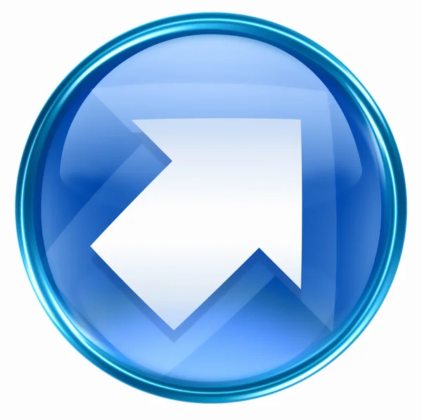 Pijl pictogram blauw, geïsoleerd op witte achtergrond — Stockfoto
