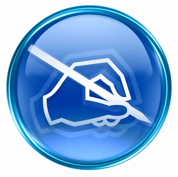 E-ikonen blå, isolerad på vit bakgrund. — Stockfoto
