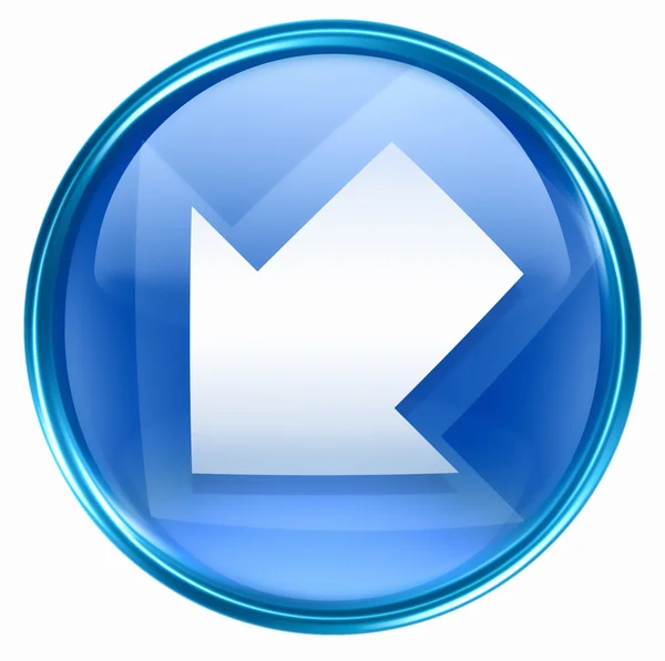 Modrá ikona šipky, izolovaných na bílém pozadí — Stock fotografie