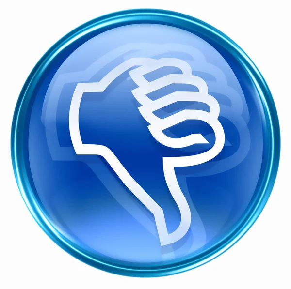 Thumb down icon blue, isolated on white background. — Stock Photo, Image