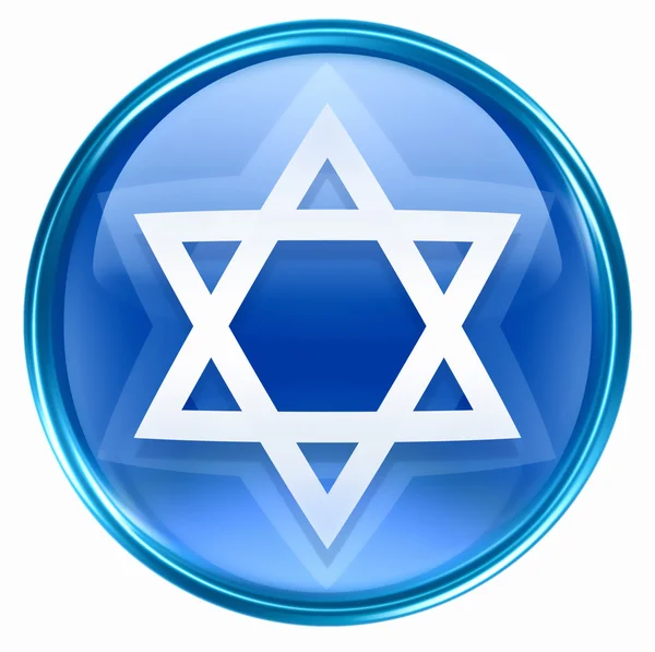 David star icon blue, isolated on white background. — Stock Photo, Image