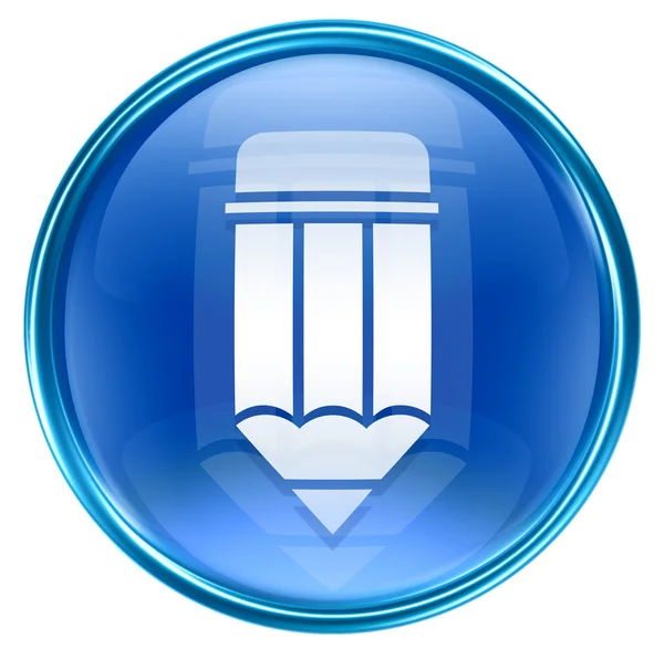 Bleistift-Symbol blau, isoliert auf weißem Hintergrund — Stockfoto