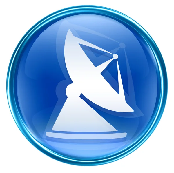 Antenna icona blu, isolata su sfondo bianco — Foto Stock