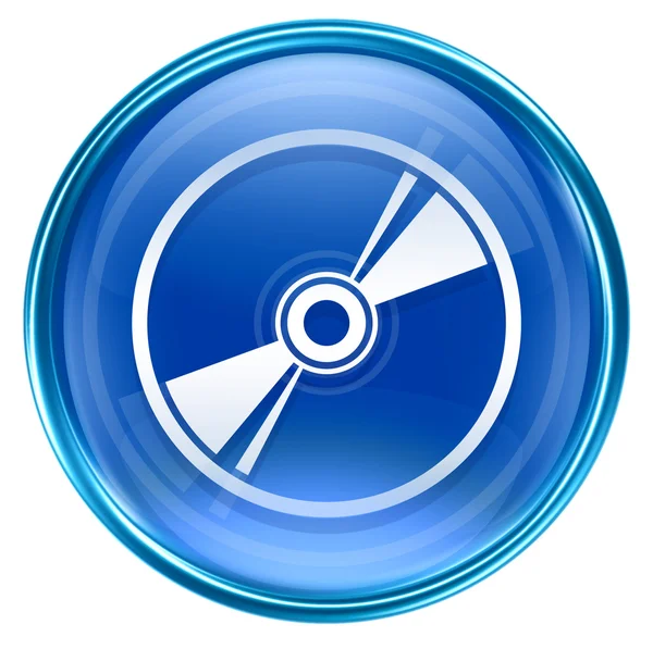 Niebieska ikona płyty kompaktowej, na białym tle na białym tle — Zdjęcie stockowe