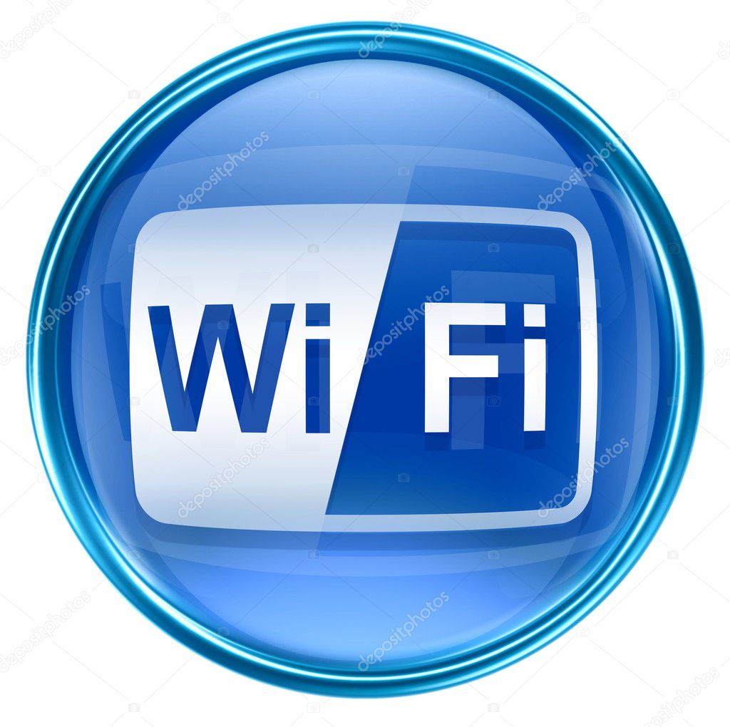 WI-FI icon blue, isolated on white background — Stock Photo © zeffss ...