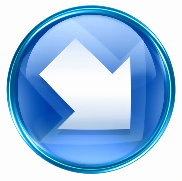 Icône flèche bleu, isolé sur fond blanc — Photo