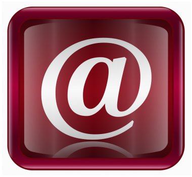 e-posta simgesi simgesi koyu kırmızı, beyaz zemin üzerine izole