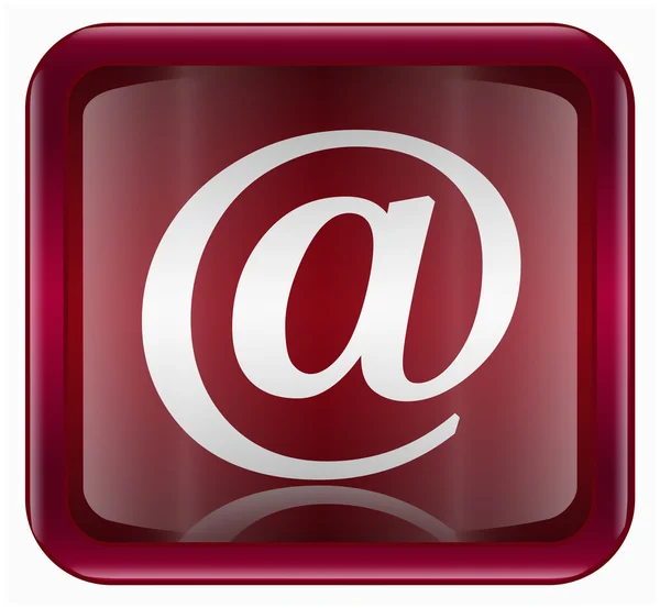 Icono de símbolo de correo electrónico rojo oscuro, aislado sobre fondo blanco — Vector de stock