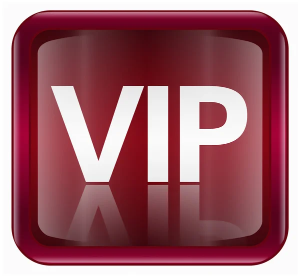 Ícone VIP vermelho escuro, isolado no fundo branco — Vetor de Stock