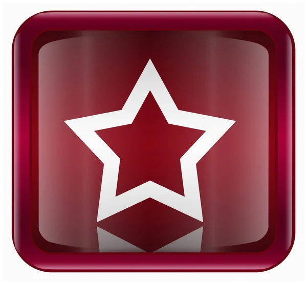Stjärniga ikonen mörk röd, isolerade på vit bakgrund — Stock vektor