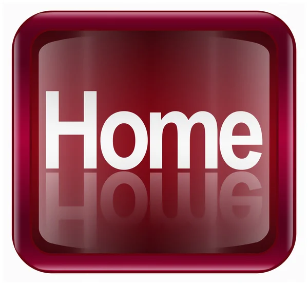Home icon rosso scuro, isolato su sfondo bianco — Vettoriale Stock