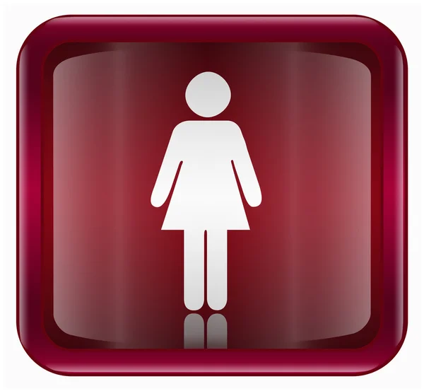 Ikona kobieta ciemnoczerwony, na białym tle na białym tle — Wektor stockowy