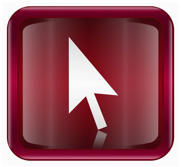 Ícone cursor vermelho escuro, isolado no fundo branco — Vetor de Stock