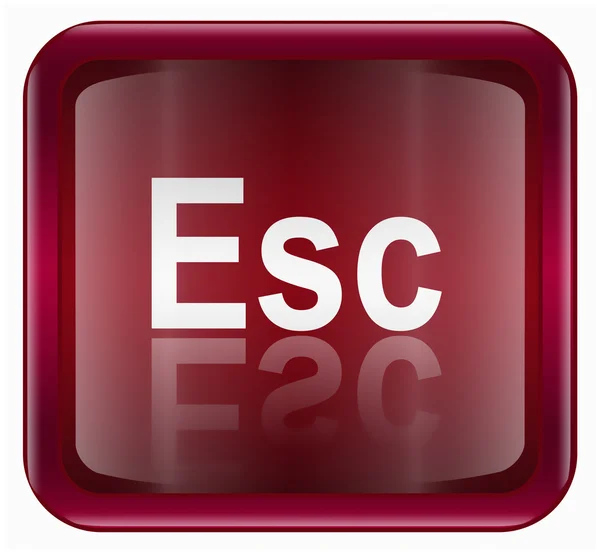 Esc icon dunkelrot, isoliert auf weißem Hintergrund — Stockvektor