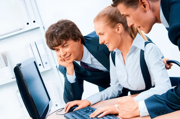 Three young successful businesspeople — Stock Photo, Image