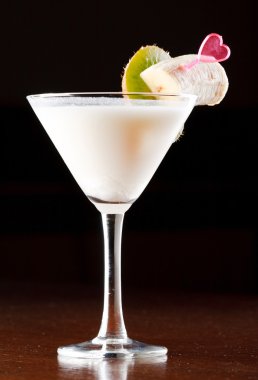 Milk cocktail with banana and kiwi fruit clipart