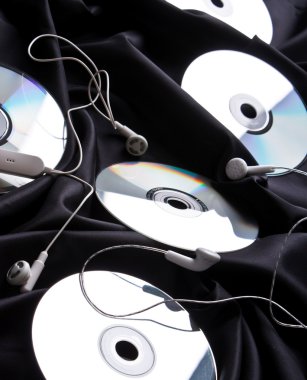 Headphones over compact disc clipart