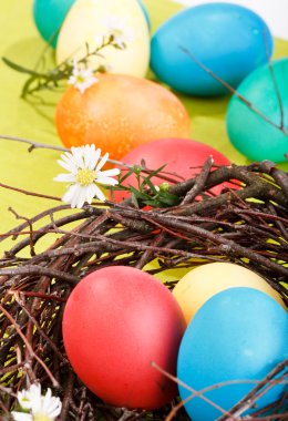 Easter eggs in a nest clipart