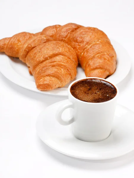 Café y croissant — Foto de Stock