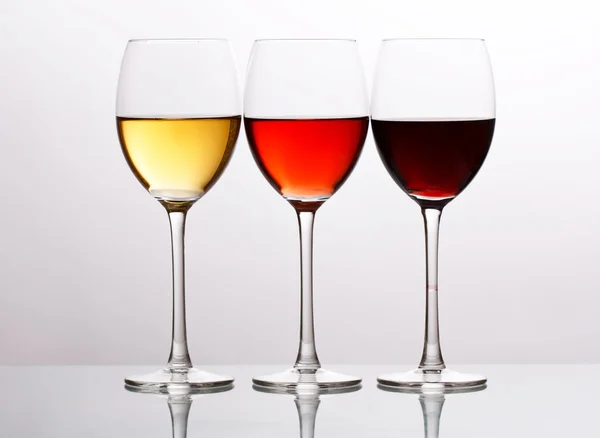Drei Farben des Weins — Stockfoto