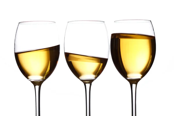 Beyaz şarap bardakları — Stok fotoğraf