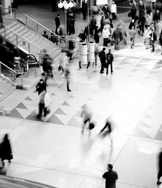Motion blurred of walking in subway — Stock Photo, Image