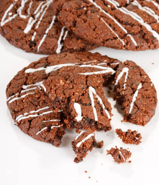 Zelfgemaakte donkere chocolade koekjes — Stockfoto