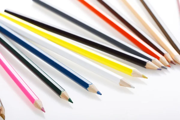Color pencils on white background — Stock Photo, Image