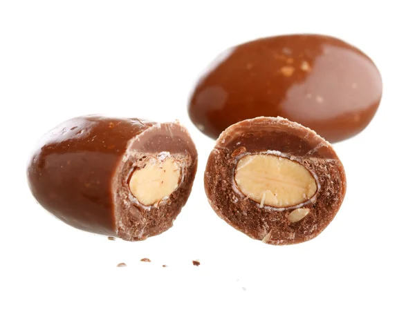 Amêndoas no chocolate — Fotografia de Stock